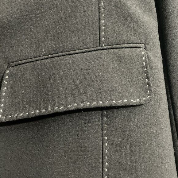 Anne Klein Women’s 8 Black Blazer White Contrast Stitching Classic Workwear - Picture 6 of 14